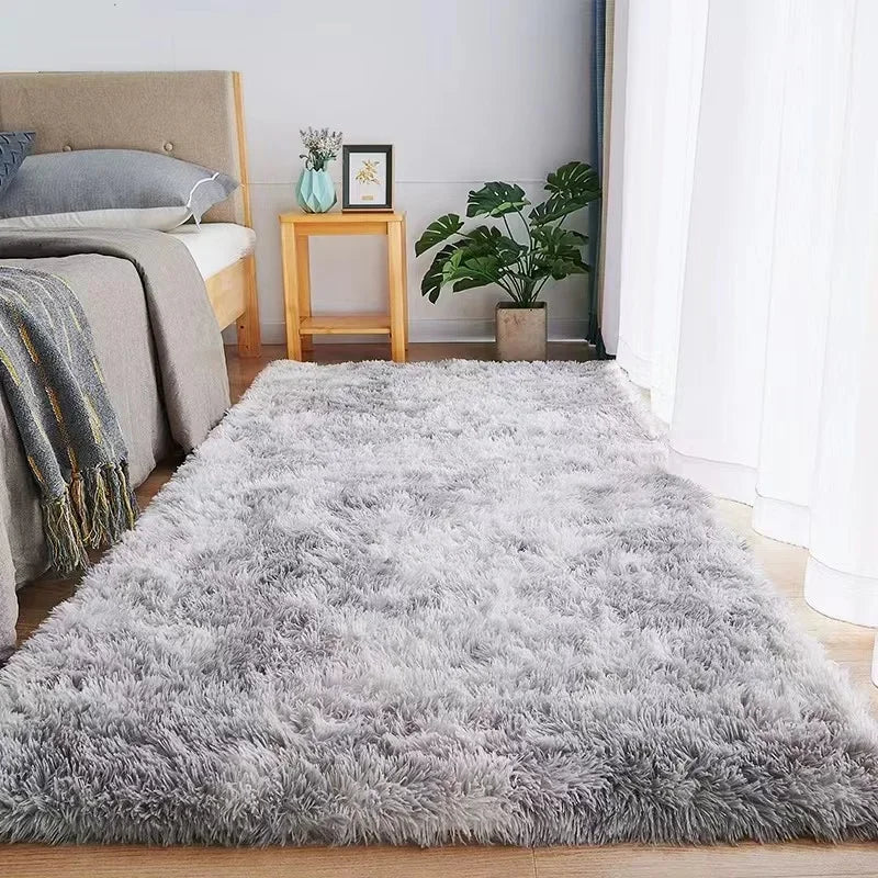 Gray Carpet for Living Room Plush Rug Bed Room Floor Fluffy Mats Anti-slip Home Decor Rugs Soft Velvet Carpets Kids Room Blanket - Nestkin Store