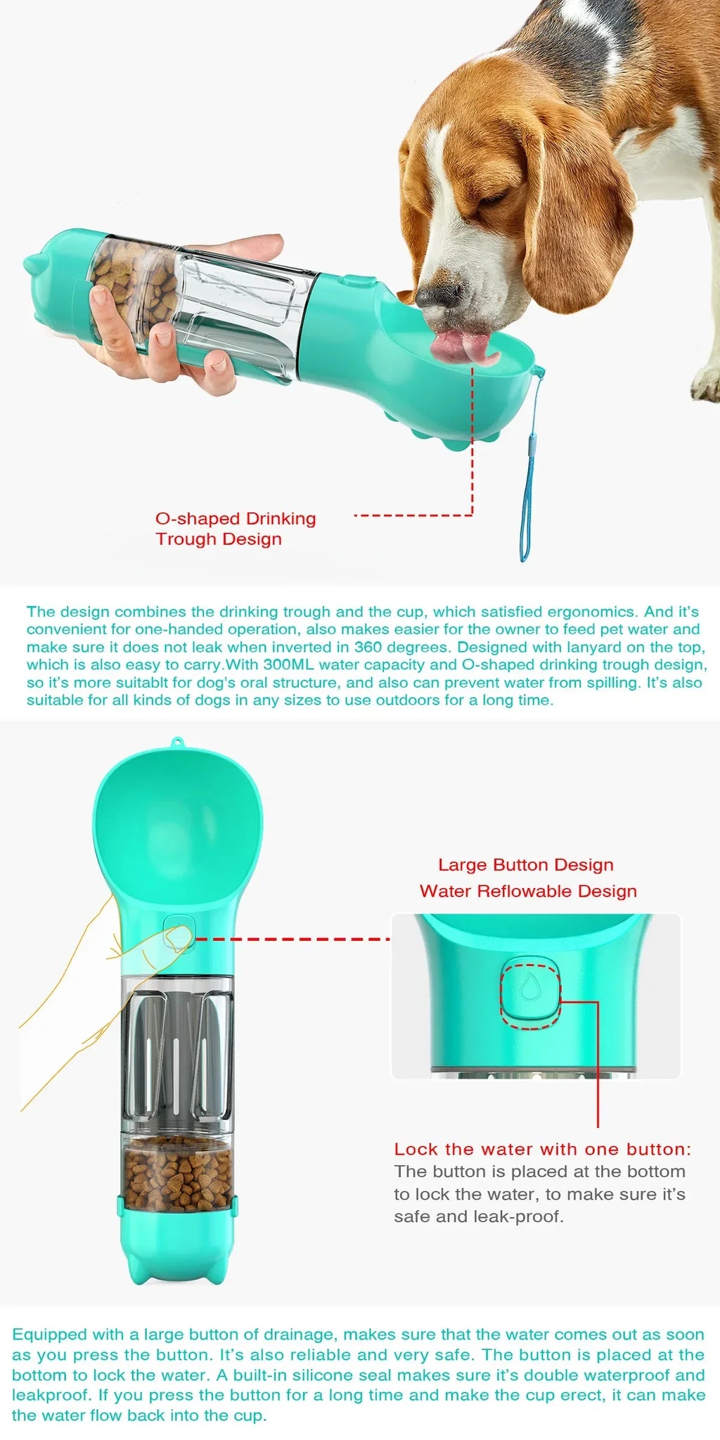 Portable Pet Dog Water Bottle For Small Large Dogs Travel Puppy Cat Drinking Bowl Outdoor Pet Water Dispenser Feeder wiht shovel - Nestkin Store