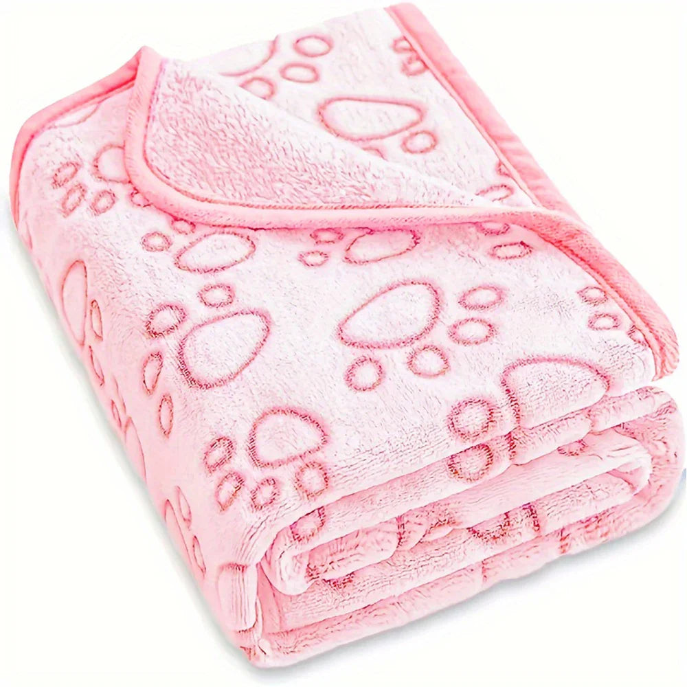 Pink Soft Fluffy High Quality Pet Blanket Cute Paw Print Dog Blanket Pet Mat Warm and Comfortable Blanket for Cat Dogs - Nestkin Store