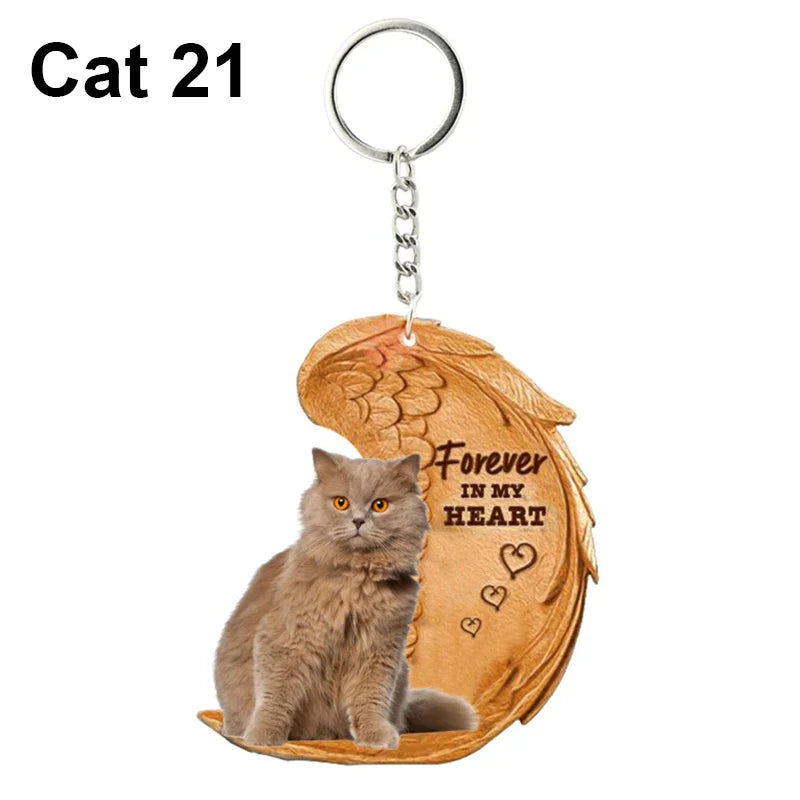 1 Piece 23 Style Dog Forever In My Heart  Angel Pendant Bag Key Chains Car Keychain Keyring  Pet Jewelry Gift For Women Girls - Nestkin Store