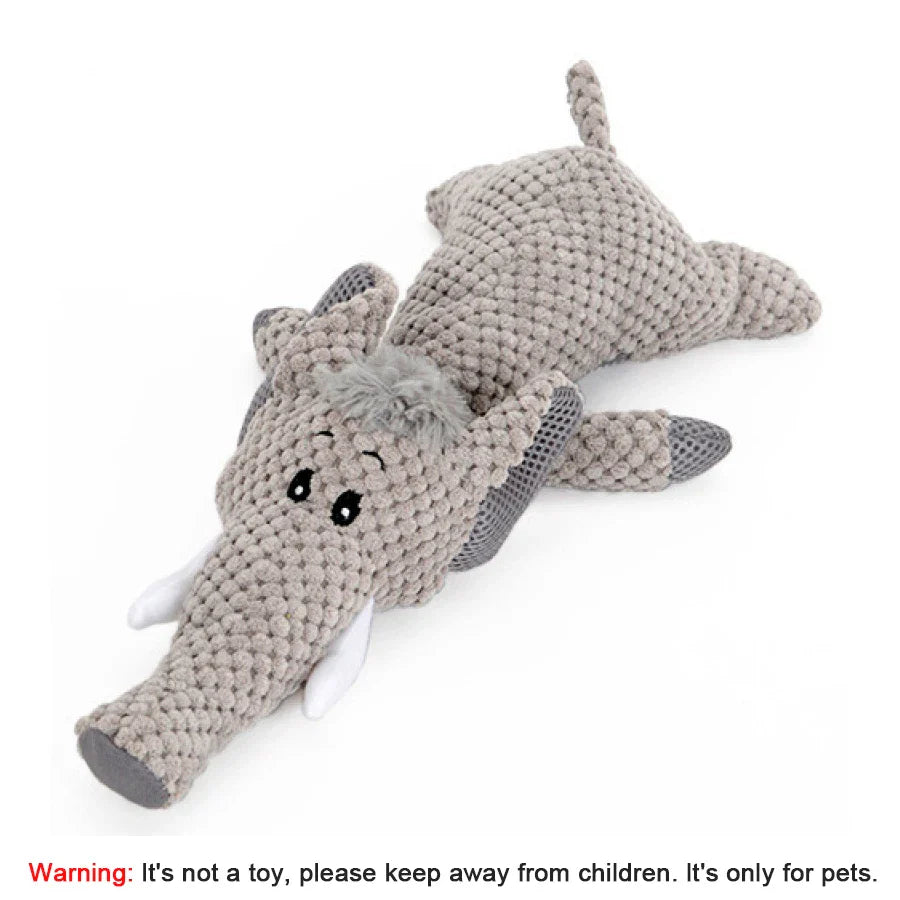 1/3 Pcs Large Dog Toy Bite-Resistant Sound Plush Toy Lion Wolf Elephant Cartoon Pet Toy Squeaky Dog Toy For Small & Medium Dogs - Nestkin Store