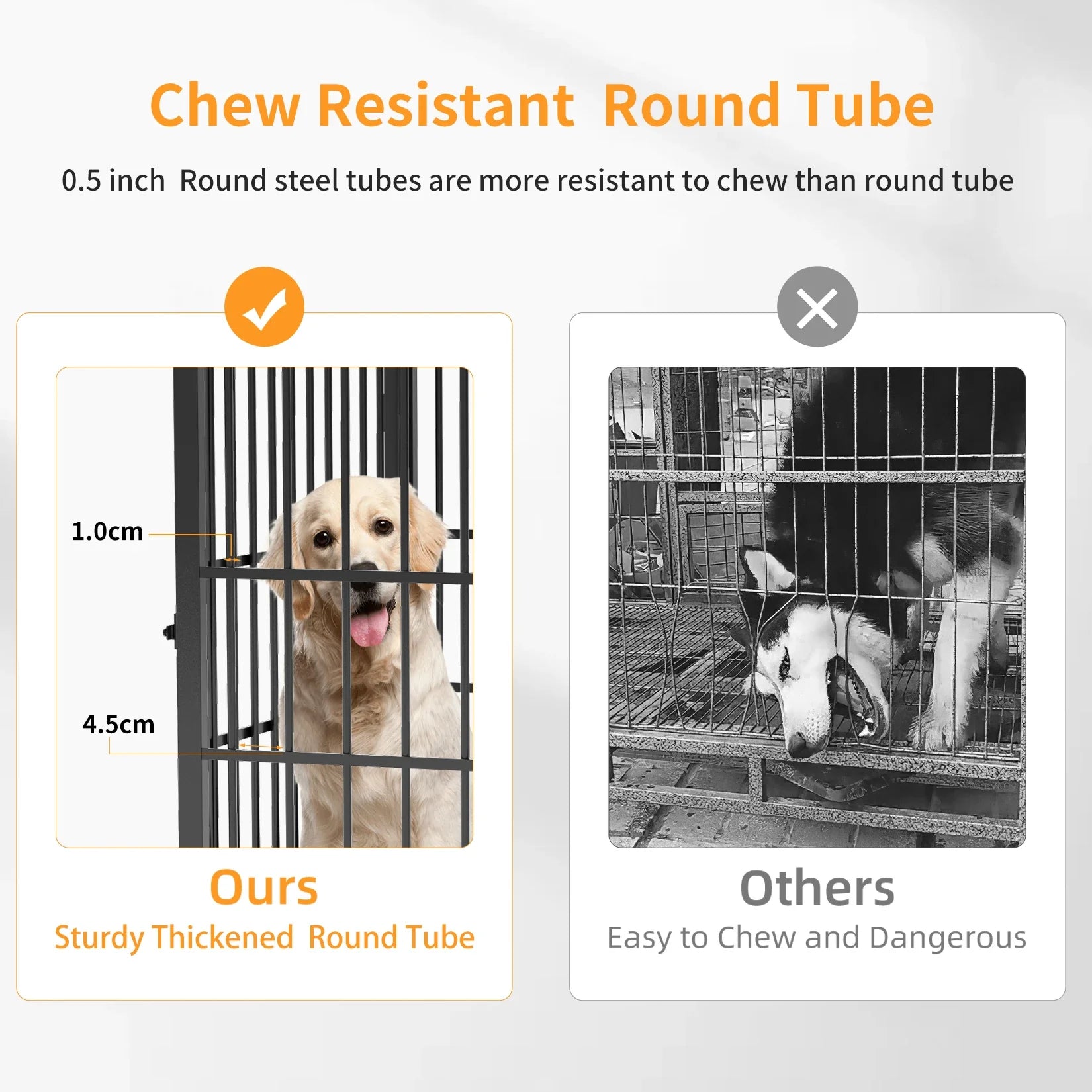 Heavy Duty Dog Kennels Metal Wooden Dog Crate End Table Furniture Style Pet Cage with Three Doors and Removable Tray - Nestkin Store