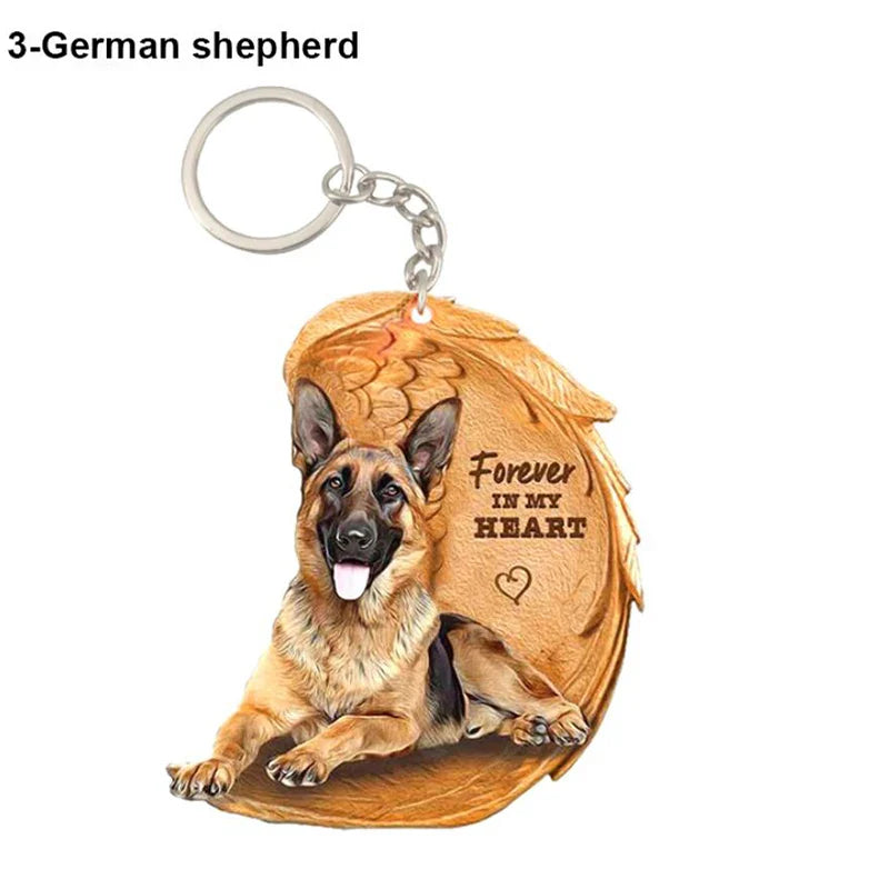 Dog Memorial Keychain - Forever In My Heart Angel Pendant Pet Jewelry Gift - Nestkin Store