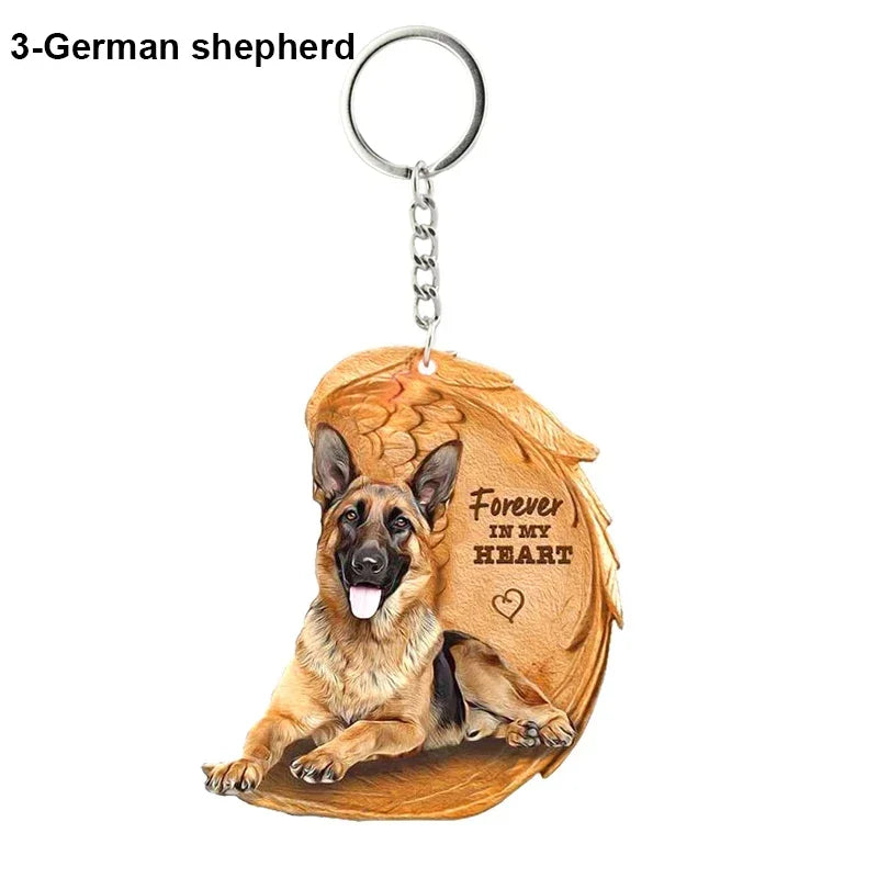 1 Piece 23 Style Dog Forever In My Heart  Angel Pendant Bag Key Chains Car Keychain Keyring  Pet Jewelry Gift For Women Girls - Nestkin Store