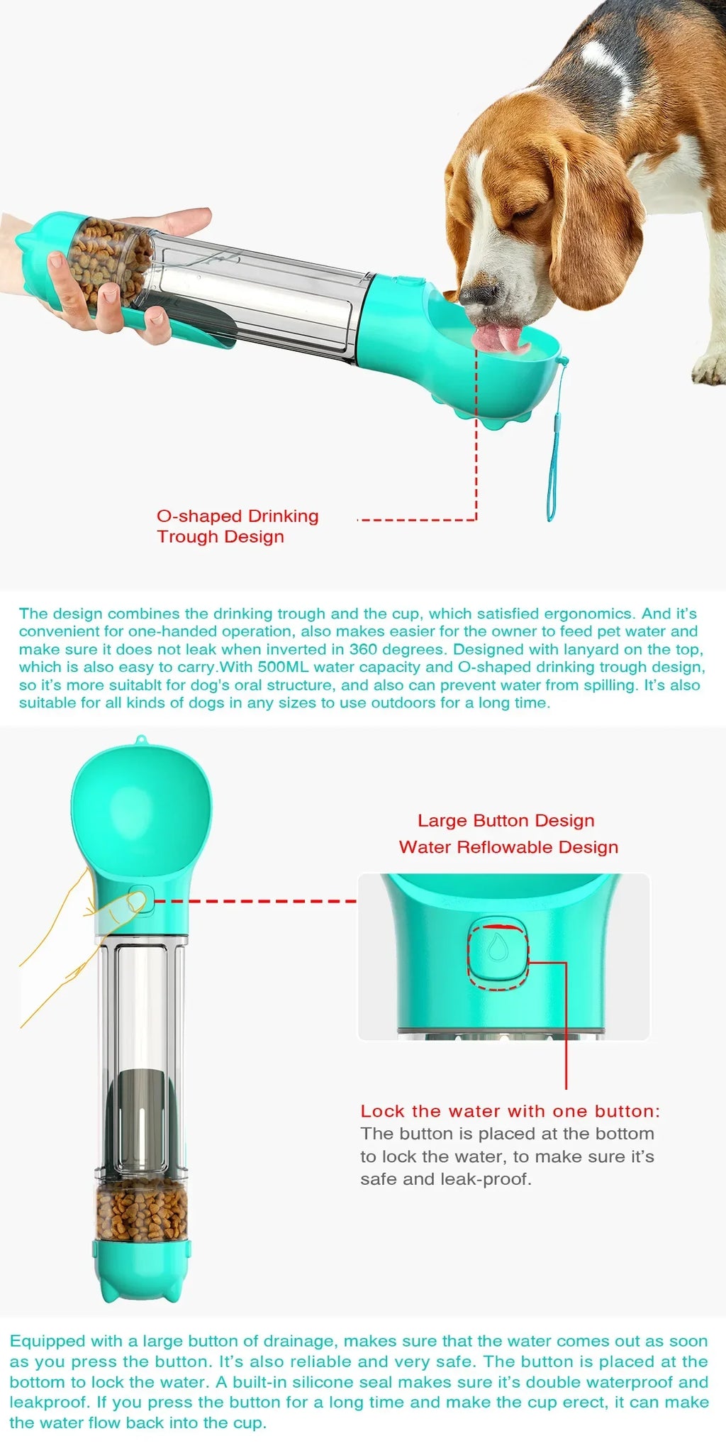 Portable Pet Dog Water Bottle For Small Large Dogs Travel Puppy Cat Drinking Bowl Outdoor Pet Water Dispenser Feeder wiht shovel - Nestkin Store