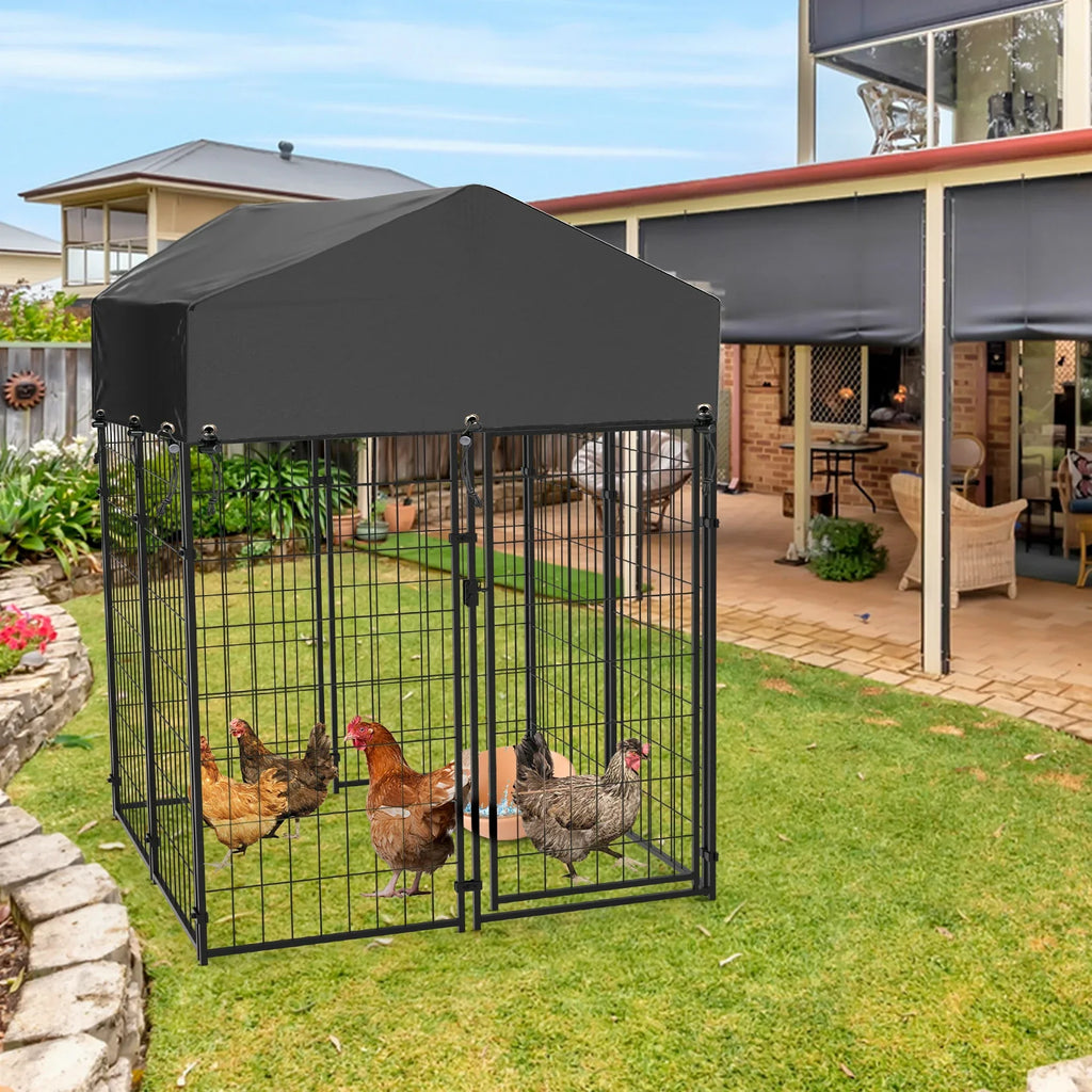 Oversize Dog Cage, Pet Run Enclosure, Playpen with Roof, for Outdoor Pet Kennel, High Fence - Nestkin Store