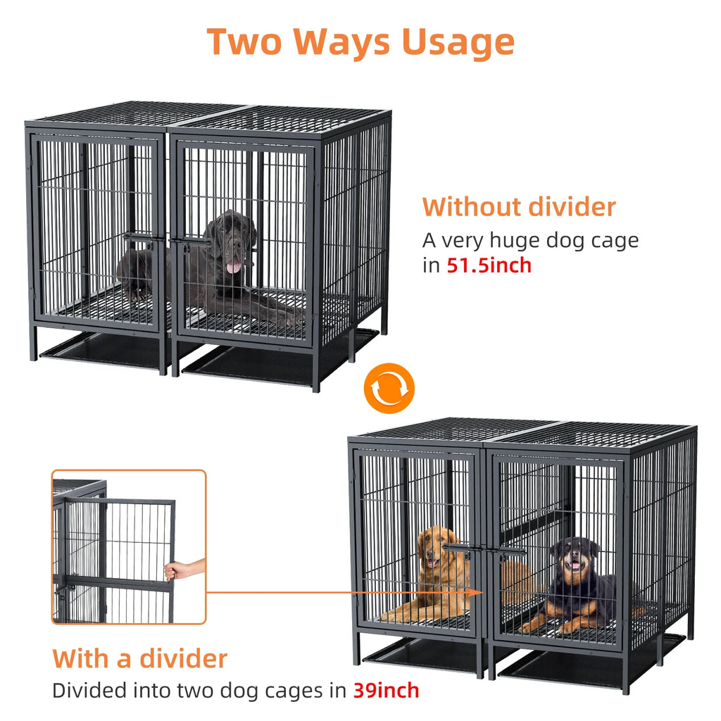 Jumbo Large Metal Pet Playpen, Kennel House with Steel Lock and Removable Trays, Heavy Duty Dog Cage - Nestkin Store