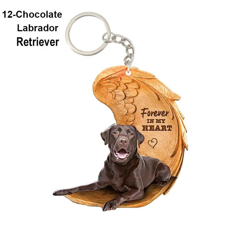 Dog Memorial Keychain - Forever In My Heart Angel Pendant Pet Jewelry Gift - Nestkin Store