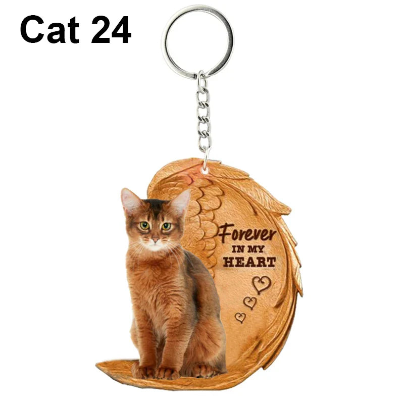 1 Piece 23 Style Dog Forever In My Heart  Angel Pendant Bag Key Chains Car Keychain Keyring  Pet Jewelry Gift For Women Girls - Nestkin Store