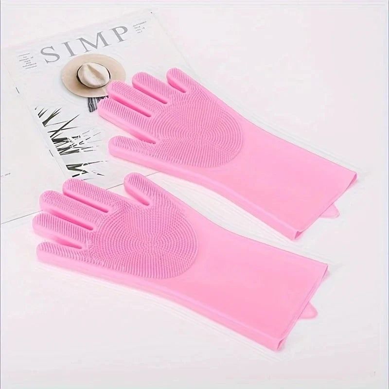 Pet Grooming Cleaning Gloves Dog Cat Bathing Shampoo Glove Scrubber Magic Dishwashing Cleanner Sponge Silicon Hair Removal Glove - Nestkin Store