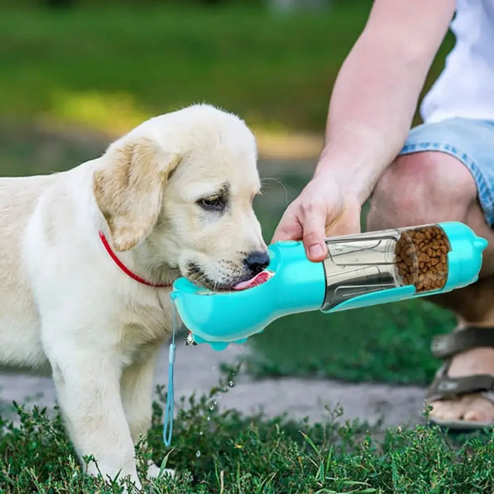300/500ml Pet Water Food Dispenser with Trash Bag Box and Shovel 3 in 1 Pet Dog Water Bottle Leak Proof Dog Food Feeder Outdoor - Nestkin Store