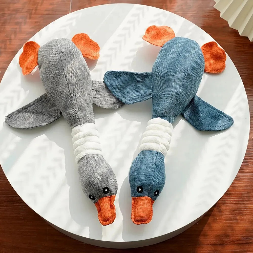 Cute Dog Plush Toys Pet Duck Squeak Toy for Puppy Sound Wild Goose Chew Toy for Small Middle Large Dogs Teeth Cleaning Toys - Nestkin Store