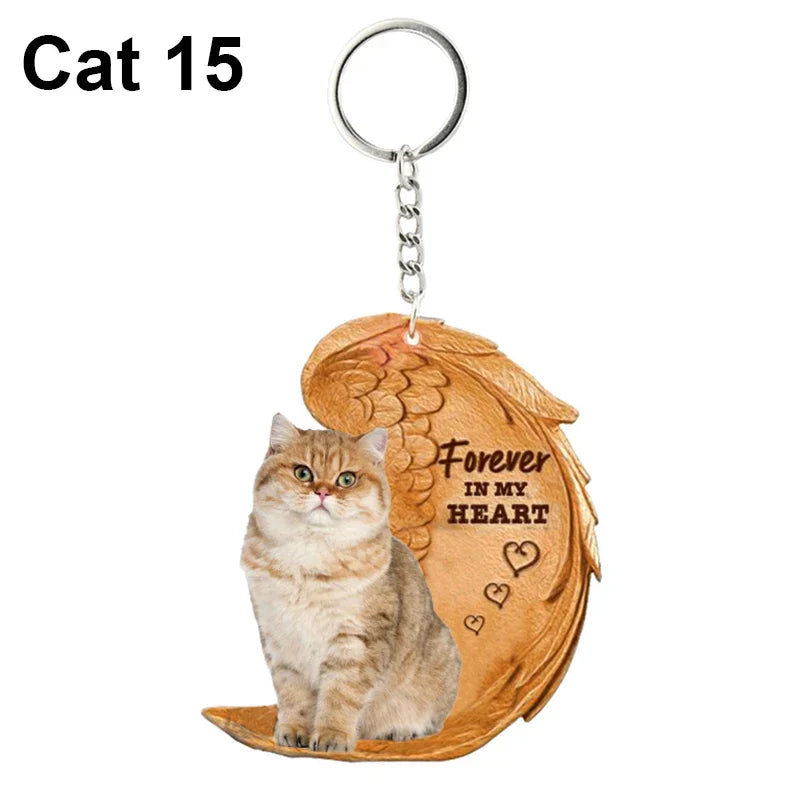 1 Piece 23 Style Dog Forever In My Heart  Angel Pendant Bag Key Chains Car Keychain Keyring  Pet Jewelry Gift For Women Girls - Nestkin Store