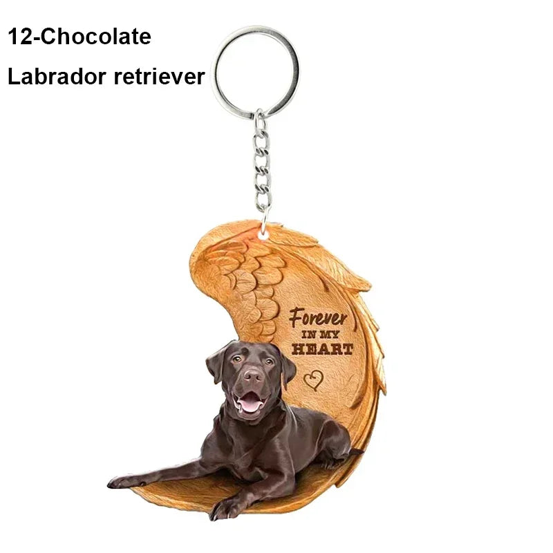 1 Piece 23 Style Dog Forever In My Heart  Angel Pendant Bag Key Chains Car Keychain Keyring  Pet Jewelry Gift For Women Girls - Nestkin Store