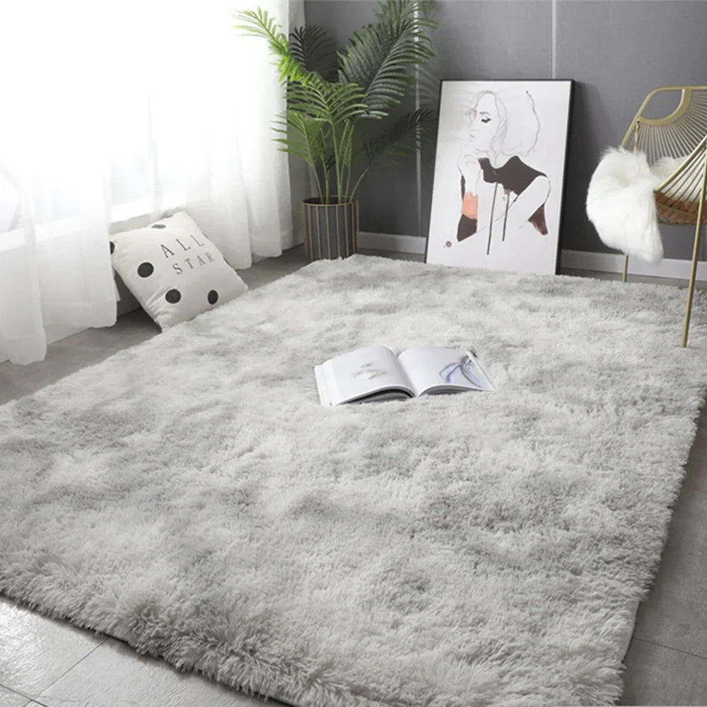 Gray Carpet for Living Room Plush Rug Bed Room Floor Fluffy Mats Anti-slip Home Decor Rugs Soft Velvet Carpets Kids Room Blanket - Nestkin Store