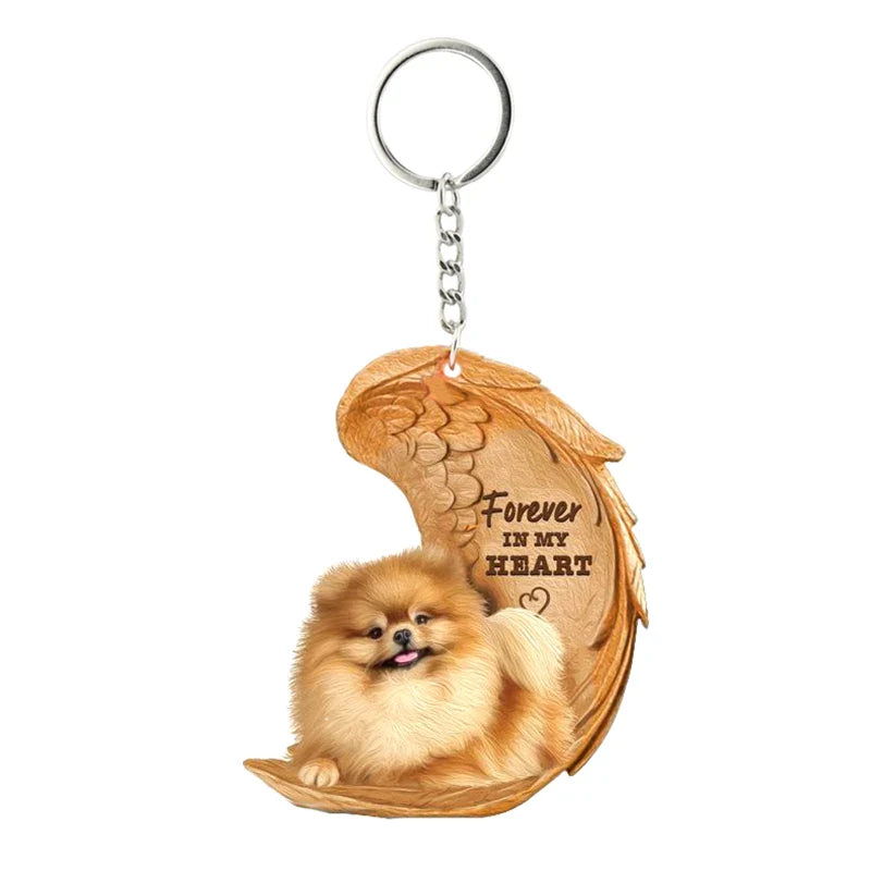 1 Piece 23 Style Dog Forever In My Heart  Angel Pendant Bag Key Chains Car Keychain Keyring  Pet Jewelry Gift For Women Girls - Nestkin Store