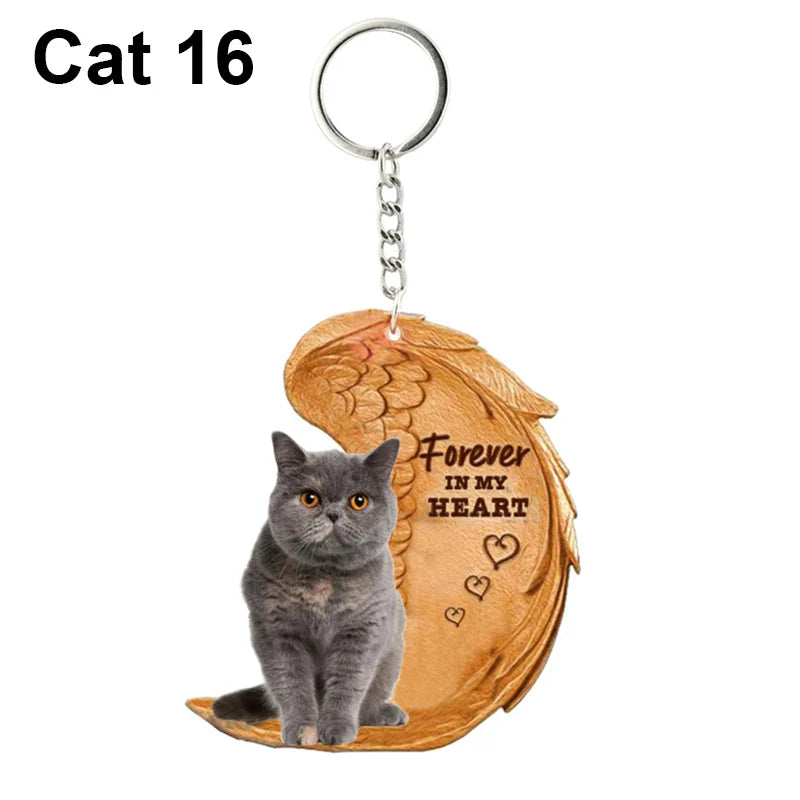 1 Piece 23 Style Dog Forever In My Heart  Angel Pendant Bag Key Chains Car Keychain Keyring  Pet Jewelry Gift For Women Girls - Nestkin Store