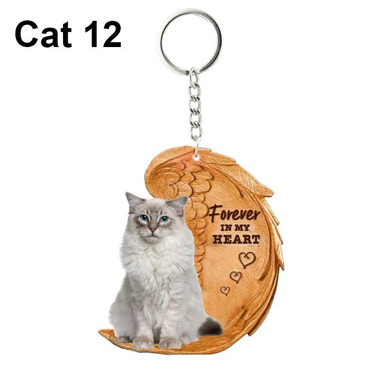 1 Piece 23 Style Dog Forever In My Heart  Angel Pendant Bag Key Chains Car Keychain Keyring  Pet Jewelry Gift For Women Girls - Nestkin Store