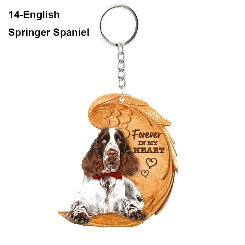 1 Piece 23 Style Dog Forever In My Heart  Angel Pendant Bag Key Chains Car Keychain Keyring  Pet Jewelry Gift For Women Girls - Nestkin Store
