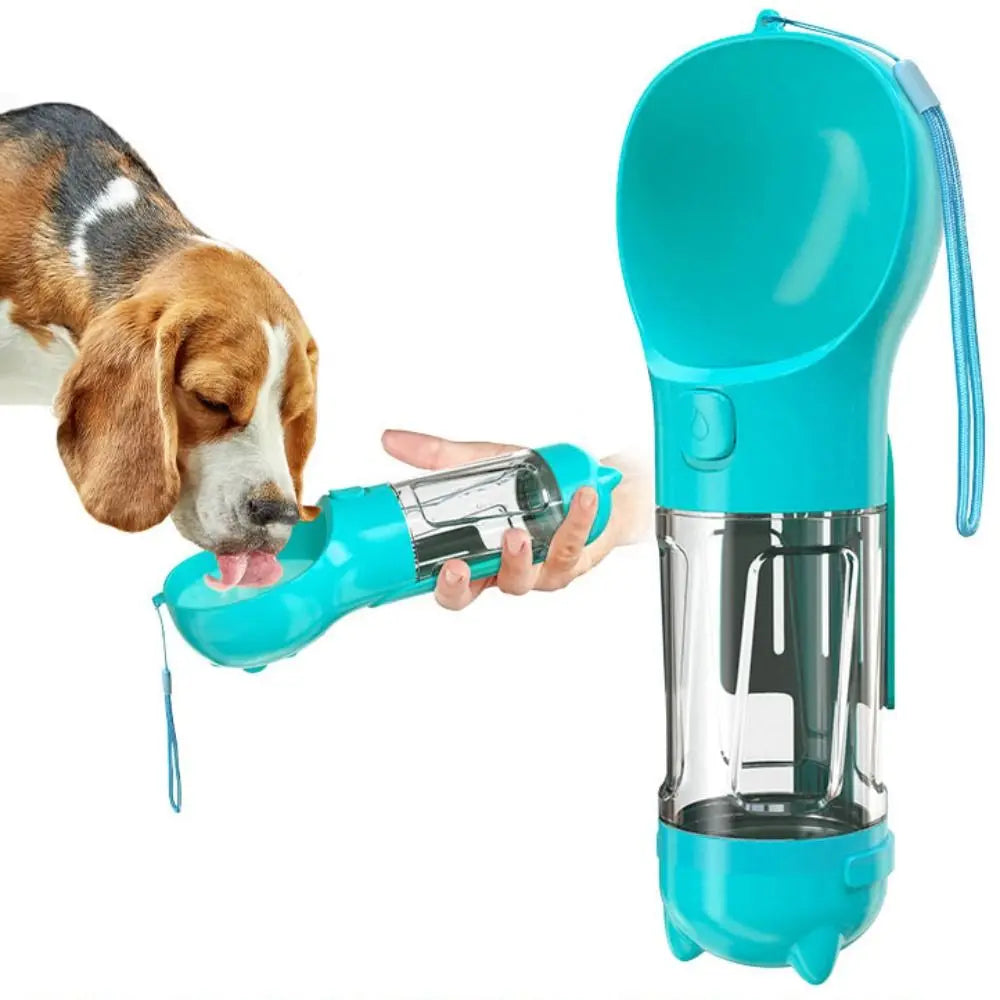 300/500ml Pet Water Food Dispenser 3 in 1 with Trash Bag Box and Shovel Pet Dog Water Bottle Leak Proof Dog Food Feeder - Nestkin Store