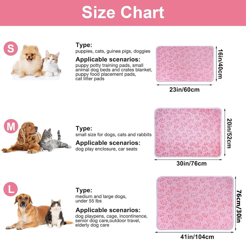 Pink Soft Fluffy High Quality Pet Blanket Cute Paw Print Dog Blanket Pet Mat Warm and Comfortable Blanket for Cat Dogs - Nestkin Store