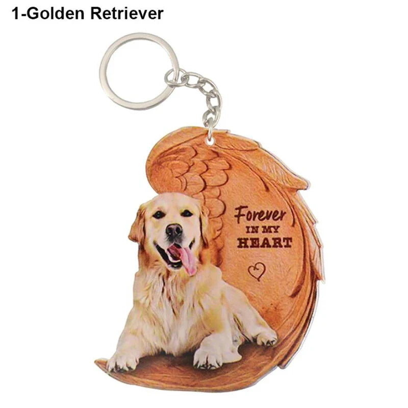 39 Style Cut Dog Forever In My Heart Angel Pendant Bag Keychain Car Key Chain Keyring Pet Jewelry Best Friends Gifts Accessories - Nestkin Store