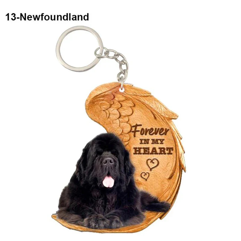 Dog Memorial Keychain - Forever In My Heart Angel Pendant Pet Jewelry Gift - Nestkin Store