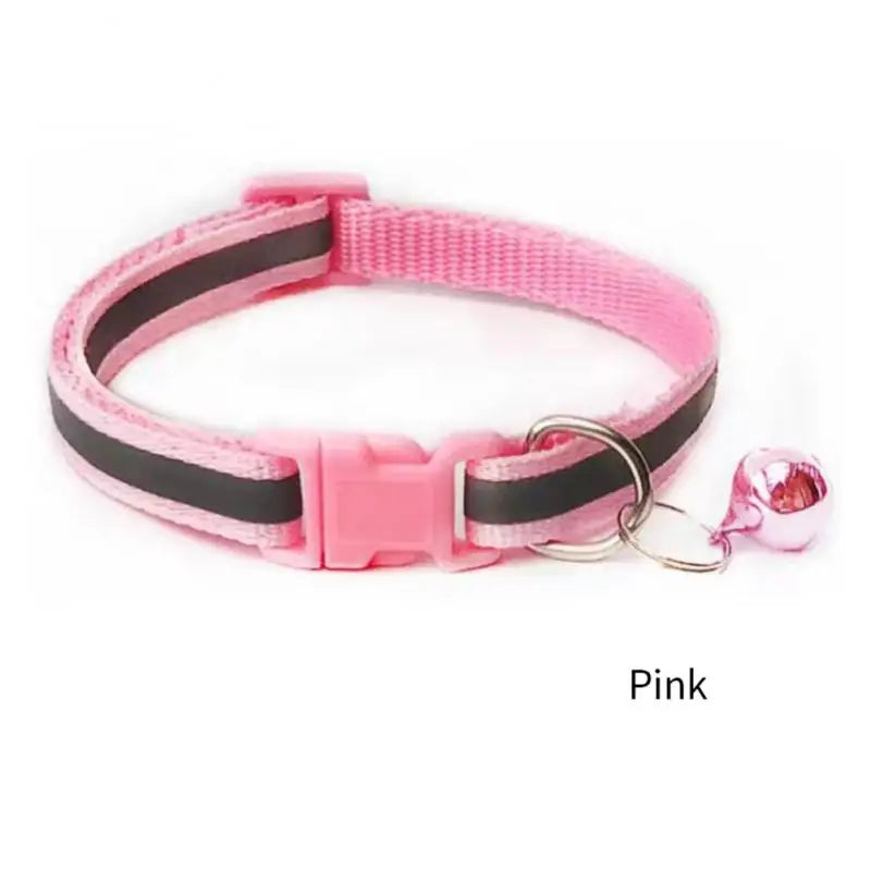 1PC Colors Reflective Breakaway Cat Collar Neck Ring Necklace Bell Pet Products Safety Elastic Adjustable Pet Reflective Collar - Nestkin Store
