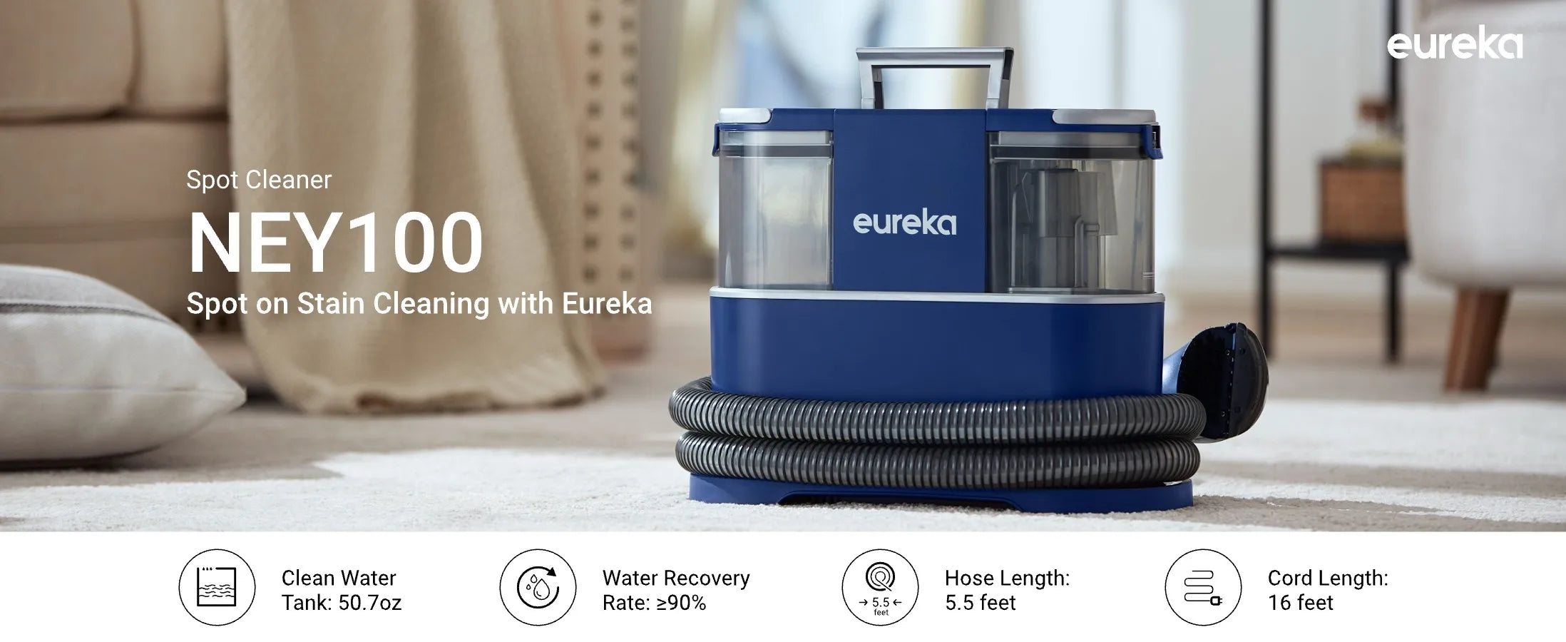 EUREKA Portable Carpet and Upholstery Cleaner, Spot Cleaner for Pets, Stain Remover for Carpet, Area Rugs, Upholstery - Nestkin Store