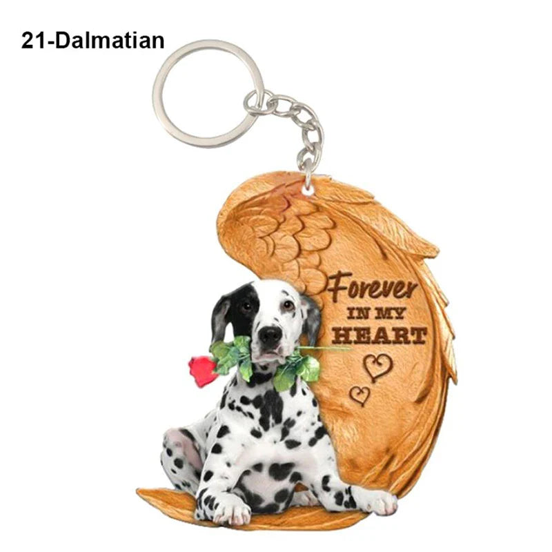 Dog Memorial Keychain - Forever In My Heart Angel Pendant Pet Jewelry Gift - Nestkin Store