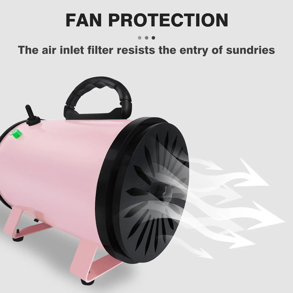 2800W Pet Dog Cat Grooming Hair Dryer Hairdryer Blaster Blower Low Noise Washer Heater with 2.5M Hose 3 Different Nozzles - Nestkin Store