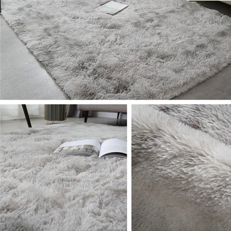 Gray Carpet for Living Room Plush Rug Bed Room Floor Fluffy Mats Anti-slip Home Decor Rugs Soft Velvet Carpets Kids Room Blanket - Nestkin Store