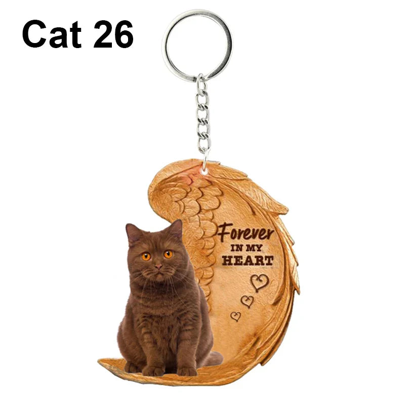 1 Piece 23 Style Dog Forever In My Heart  Angel Pendant Bag Key Chains Car Keychain Keyring  Pet Jewelry Gift For Women Girls - Nestkin Store