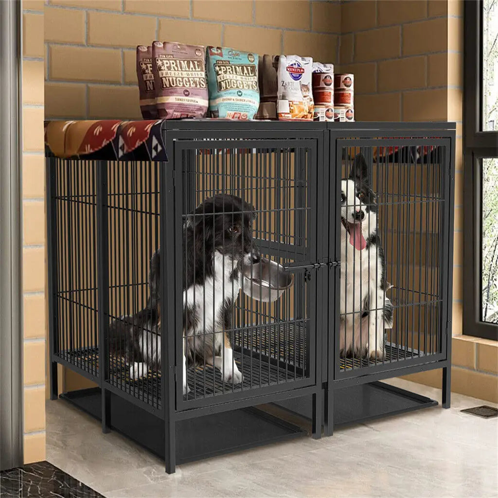 Jumbo Large Metal Pet Playpen, Kennel House with Steel Lock and Removable Trays, Heavy Duty Dog Cage - Nestkin Store