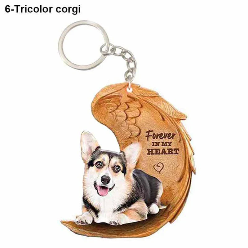 39 Style Cut Dog Forever In My Heart Angel Pendant Bag Keychain Car Key Chain Keyring Pet Jewelry Best Friends Gifts Accessories - Nestkin Store