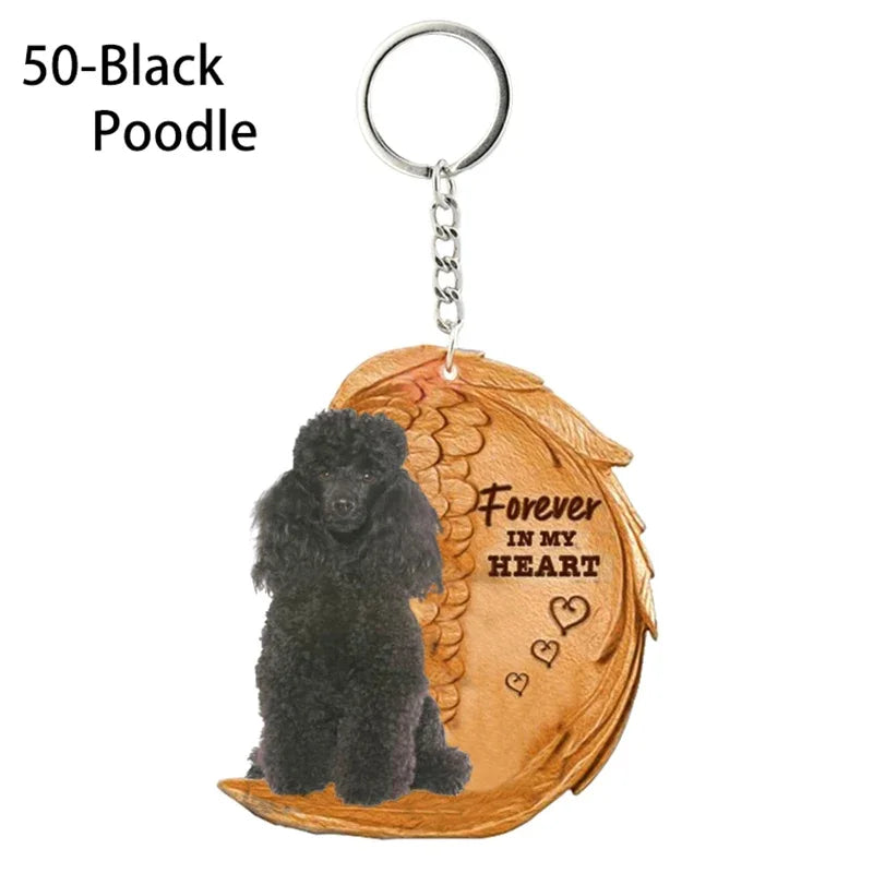 1 Piece 23 Style Dog Forever In My Heart  Angel Pendant Bag Key Chains Car Keychain Keyring  Pet Jewelry Gift For Women Girls - Nestkin Store