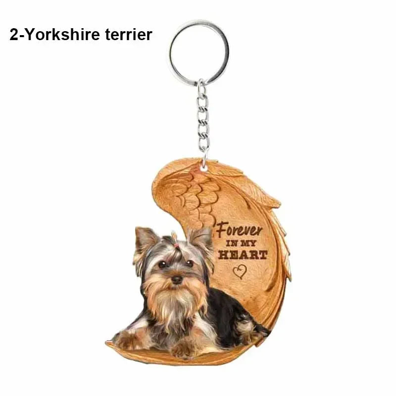 1 Piece 23 Style Dog Forever In My Heart  Angel Pendant Bag Key Chains Car Keychain Keyring  Pet Jewelry Gift For Women Girls - Nestkin Store