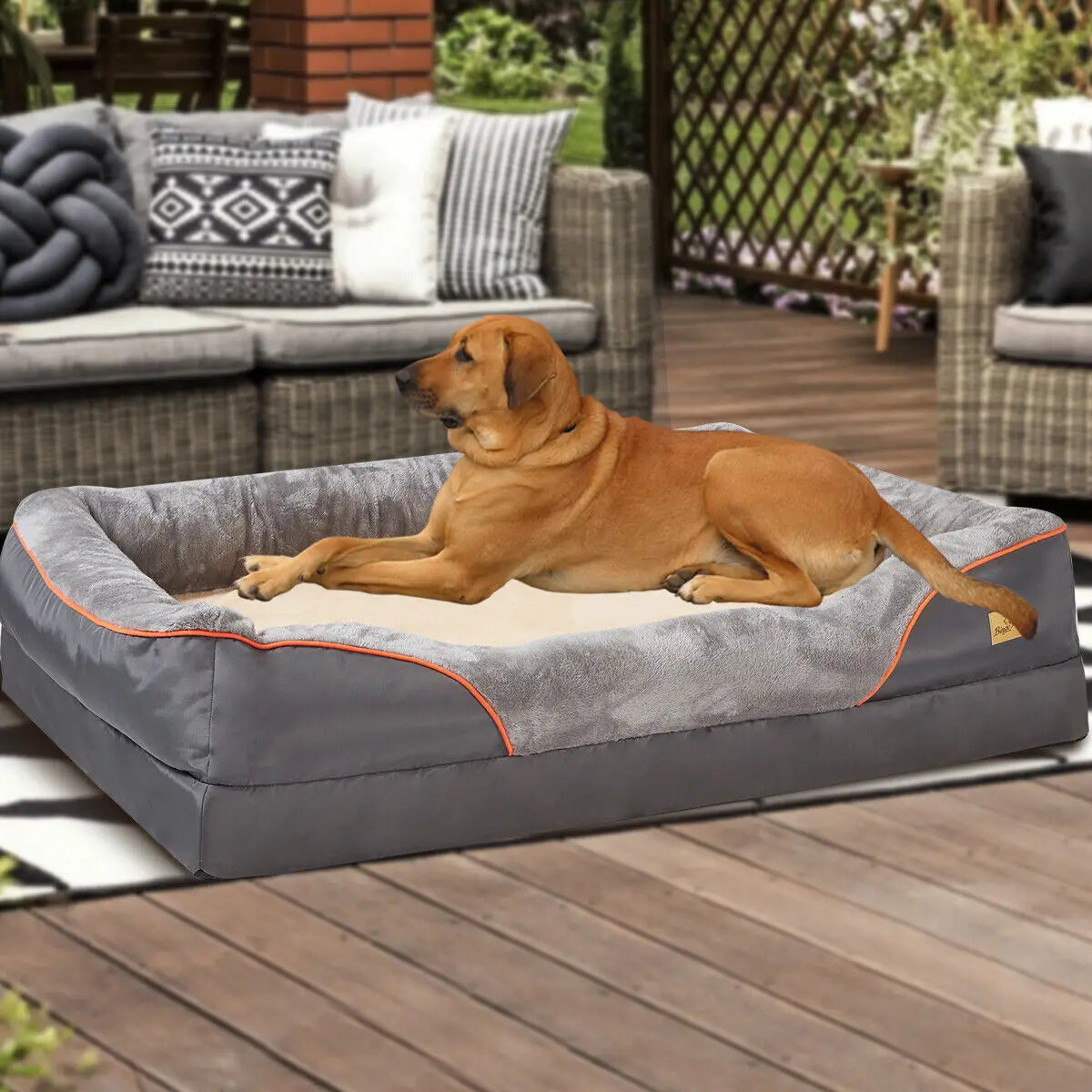 Jumbo Large Orthopedic Dog Bed Memory Foam Quilted Bolstered Pet Sofa Couch Elevated Cushion Warm Waterproof Mattress - Nestkin Store