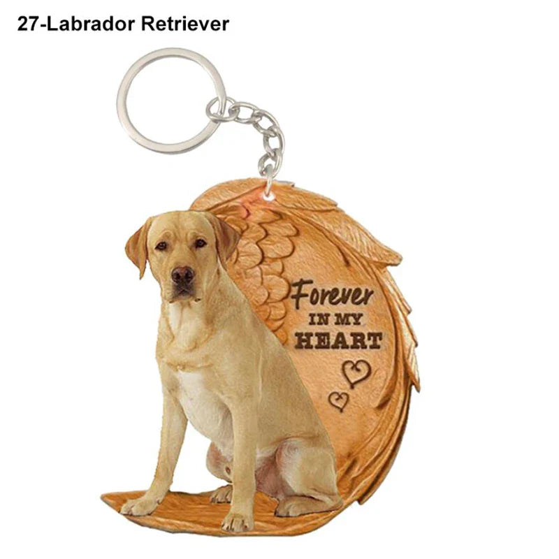 Dog Memorial Keychain - Forever In My Heart Angel Pendant Pet Jewelry Gift - Nestkin Store