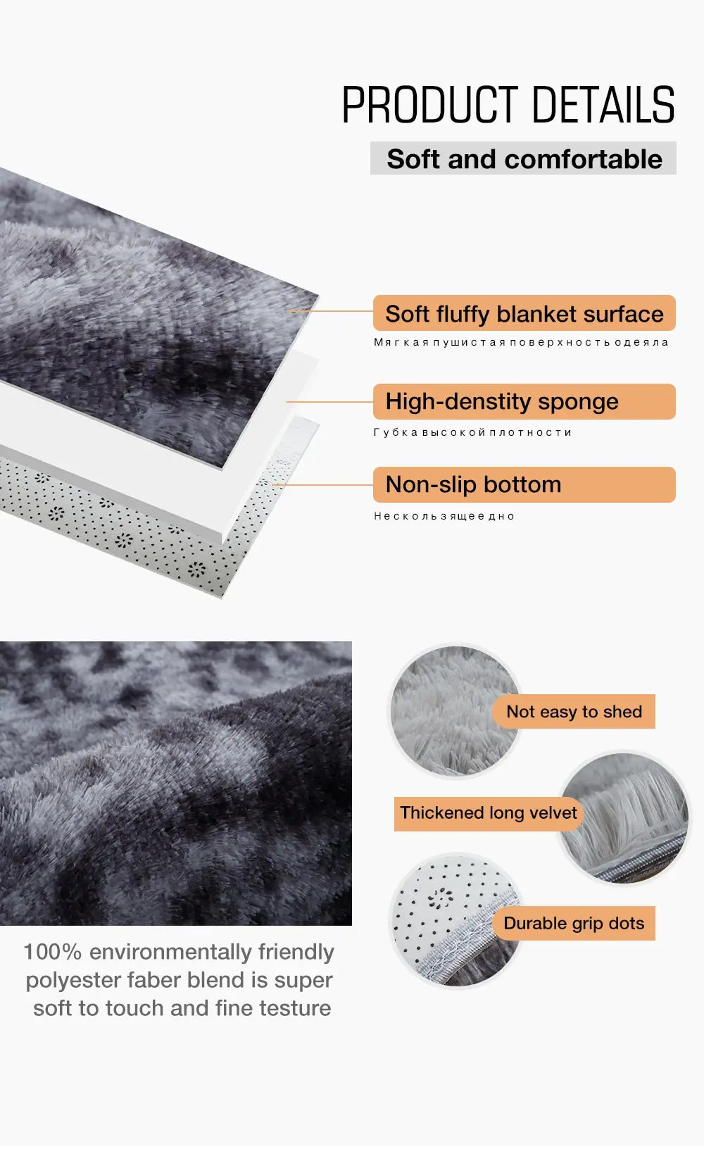 Gray Carpet for Living Room Plush Rug Bed Room Floor Fluffy Mats Anti-slip Home Decor Rugs Soft Velvet Carpets Kids Room Blanket - Nestkin Store