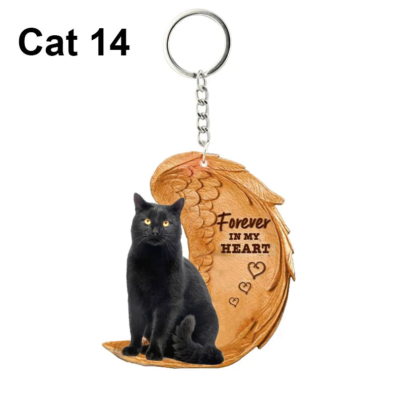 1 Piece 23 Style Dog Forever In My Heart  Angel Pendant Bag Key Chains Car Keychain Keyring  Pet Jewelry Gift For Women Girls - Nestkin Store