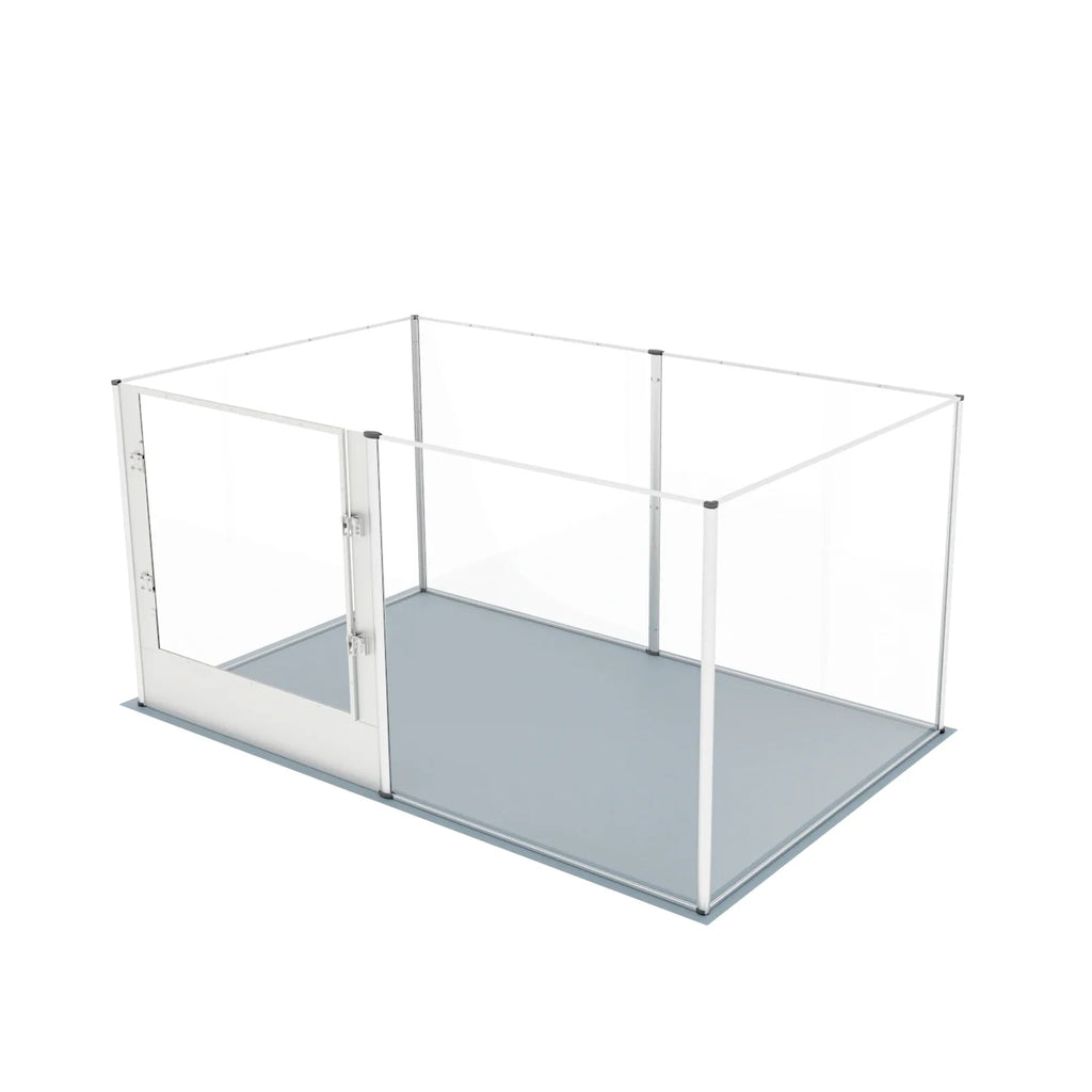 Large Acrylic Dog Playpen Fence, 6 Panels, Heavy Duty Pet Kennels Crate, Whelping Box with Waterproof Mat - Nestkin Store