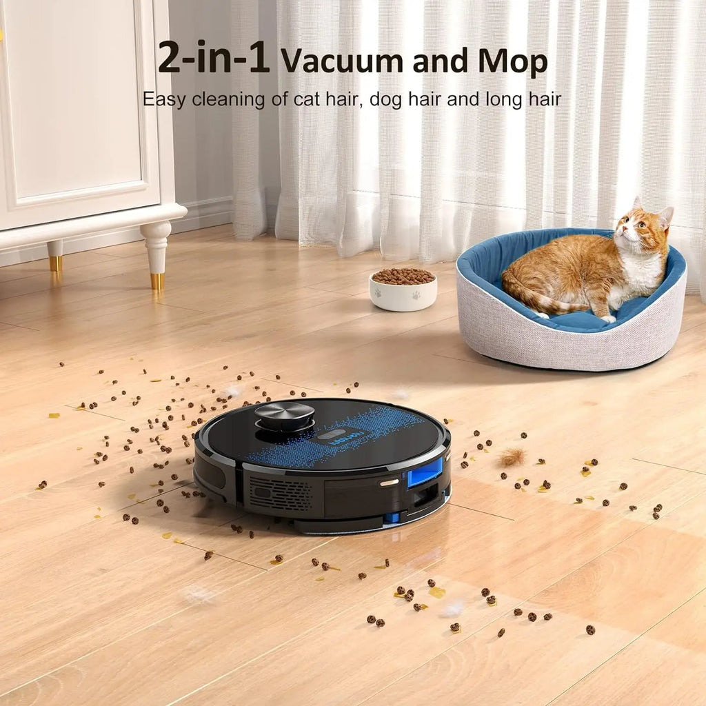 Lubluelu SL60D Robot Vacuum and Mop Combo - 4000Pa Suction, 150Mins Runtime, Quiet Operation, 10 No-Go Zones For Pet Hair Carpet - Nestkin Store
