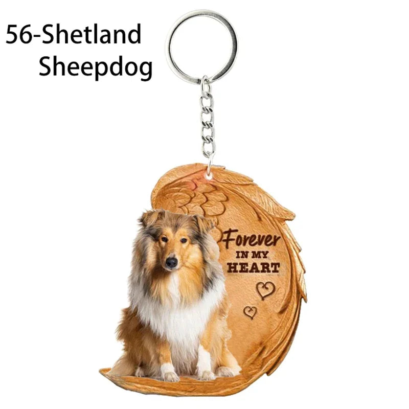 1 Piece 23 Style Dog Forever In My Heart  Angel Pendant Bag Key Chains Car Keychain Keyring  Pet Jewelry Gift For Women Girls - Nestkin Store