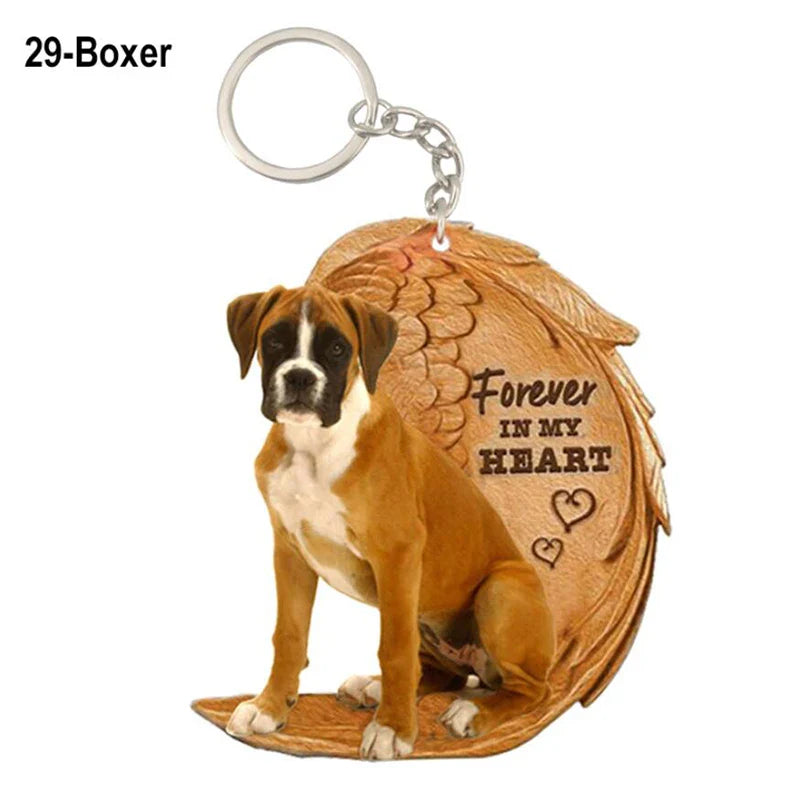 Dog Memorial Keychain - Forever In My Heart Angel Pendant Pet Jewelry Gift - Nestkin Store