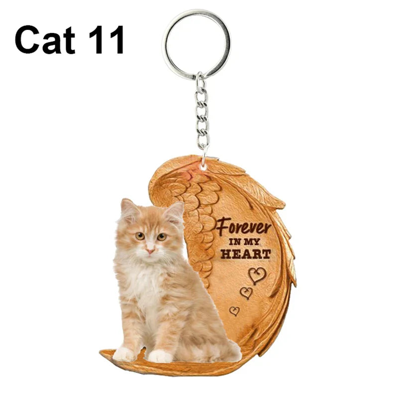 1 Piece 23 Style Dog Forever In My Heart  Angel Pendant Bag Key Chains Car Keychain Keyring  Pet Jewelry Gift For Women Girls - Nestkin Store