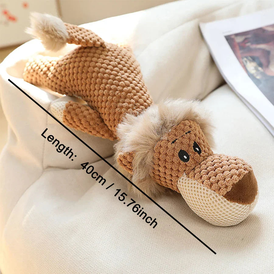 1/3 Pcs Large Dog Toy Bite-Resistant Sound Plush Toy Lion Wolf Elephant Cartoon Pet Toy Squeaky Dog Toy For Small & Medium Dogs - Nestkin Store