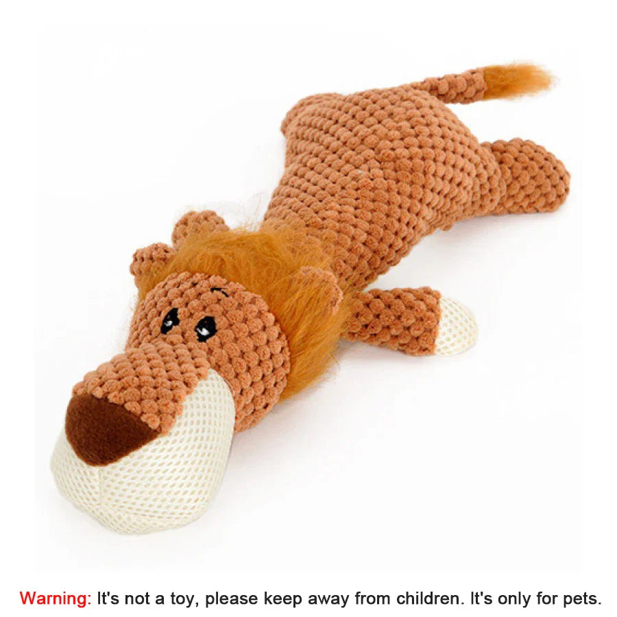 1/3 Pcs Large Dog Toy Bite-Resistant Sound Plush Toy Lion Wolf Elephant Cartoon Pet Toy Squeaky Dog Toy For Small & Medium Dogs - Nestkin Store
