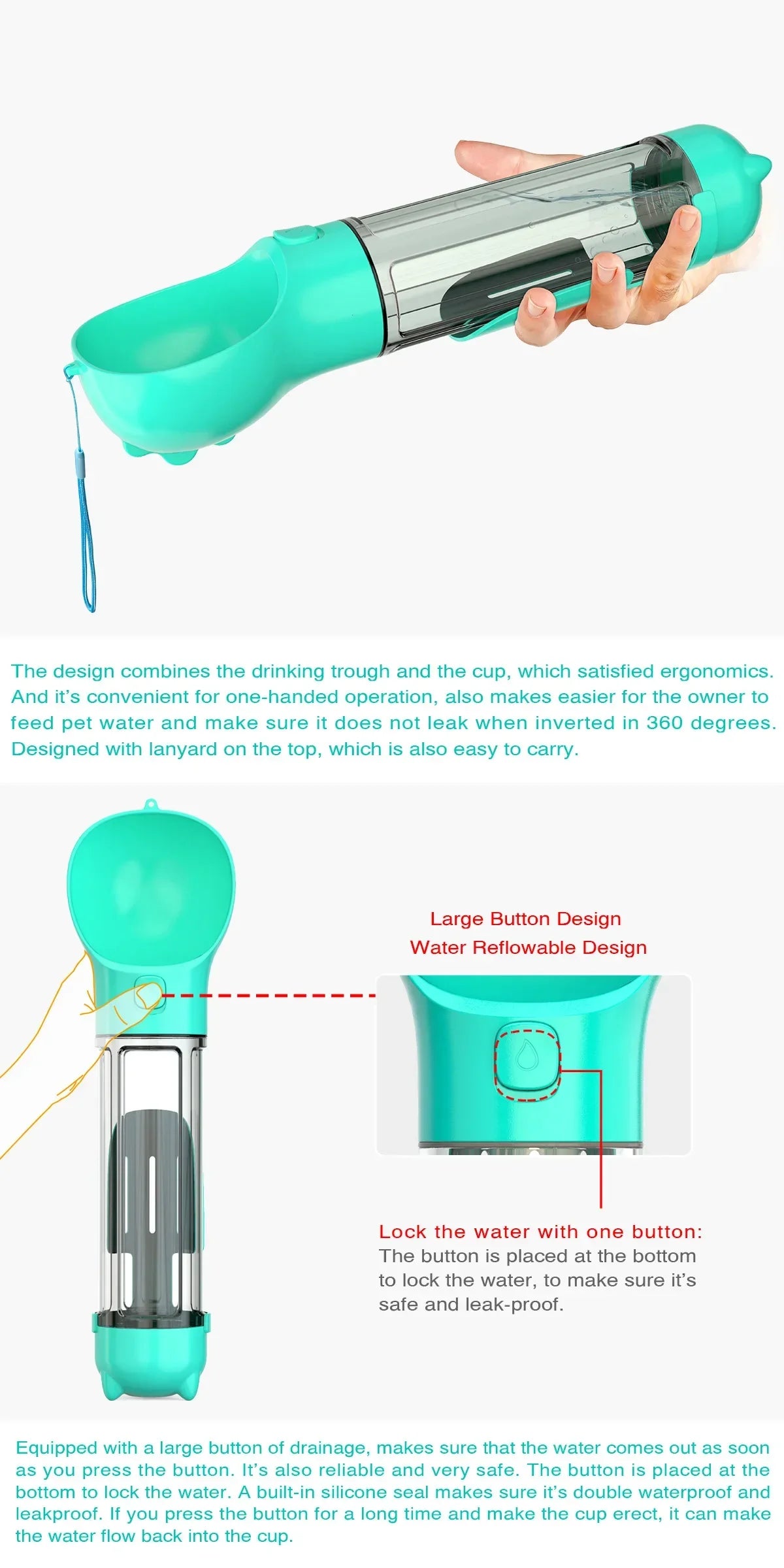 Portable Pet Dog Water Bottle For Small Large Dogs Travel Puppy Cat Drinking Bowl Outdoor Pet Water Dispenser Feeder wiht shovel - Nestkin Store