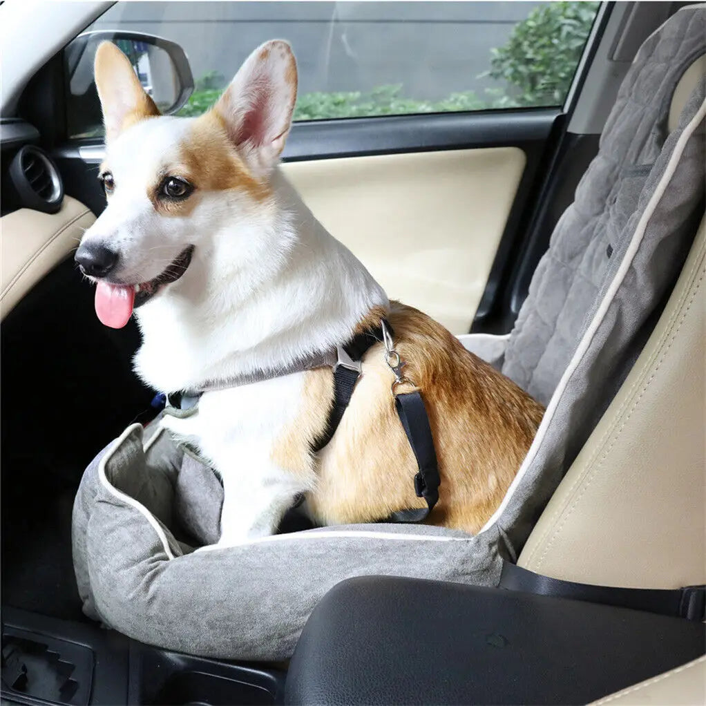 Dog Car Seat Protector Travel Anti-Slip Pet Booster Seat with Storage Pockets and Safety Leash Car Carrier Bed Hold 14kg - Nestkin Store